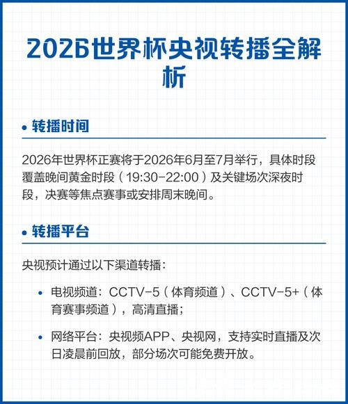 2026世界杯直播平台全解析:观看攻略和推荐 2026世界杯直播平台全解析:观看攻略和推荐